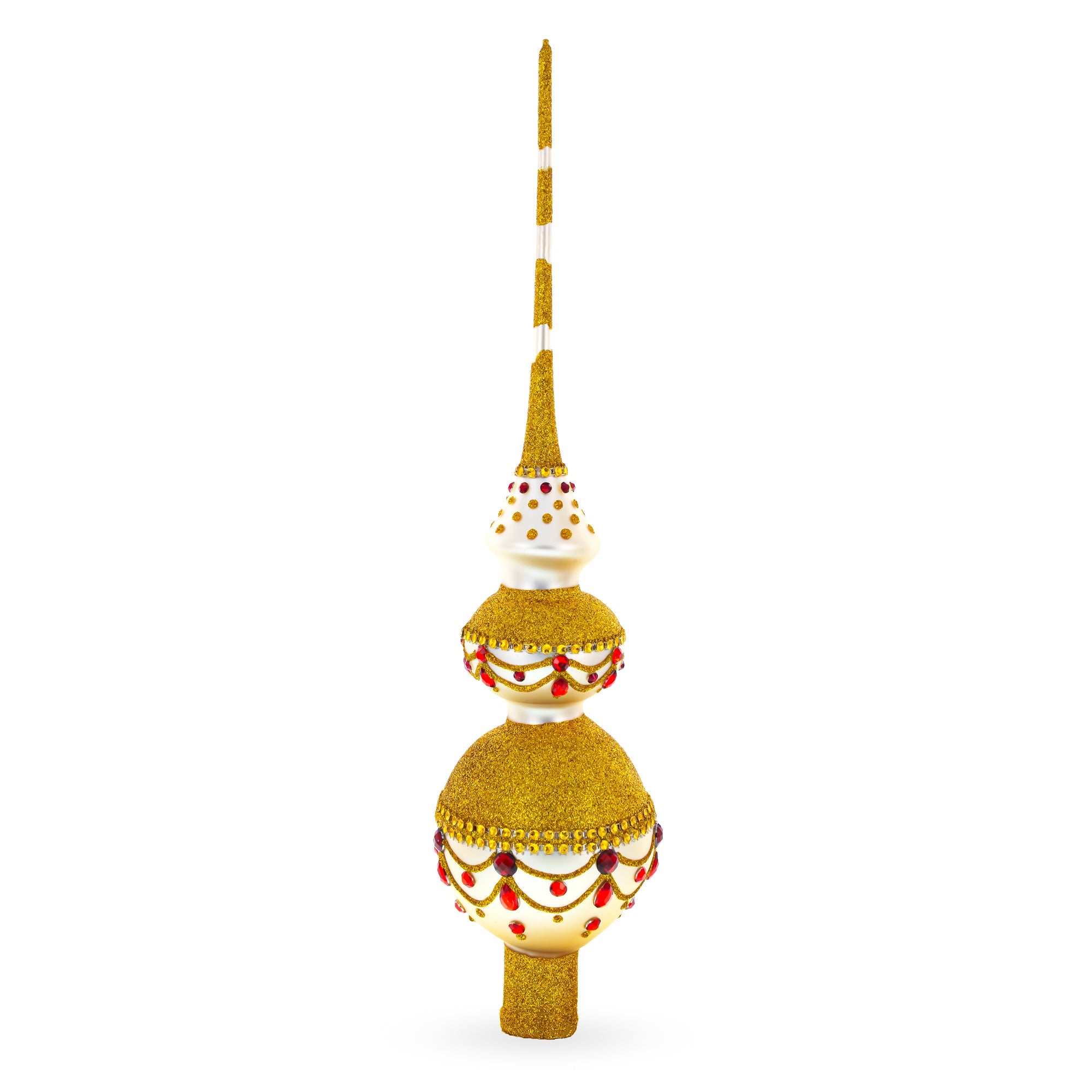 Double Ball Glass Christmas Tree Topper