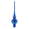 Vibrant Sapphire Blue with Festive Accents Glass Christmas Tree Topper