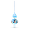 Winter Wonderland Scene with Sparkling Snow Glass Christmas Tree Topper 11 Inches