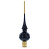 Glossy Black Glass Christmas Tree Topper 11 Inches
