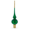 Solid Green with Sparkling Top Glass Christmas Tree Topper 11 Inches