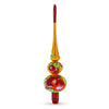 Peaches on Gold Glass Christmas Tree Topper 12.5 Inches