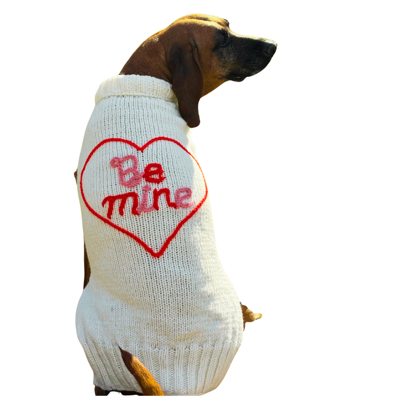 Chilly Dog Be Mine Wool Dog Sweater