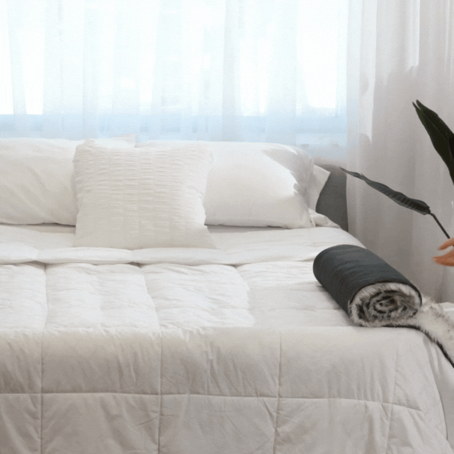 PupProtector Waterproof Bed Runner White with Brown Accents