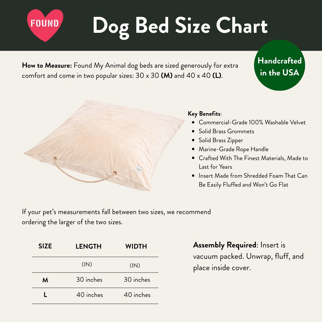 Beige Washable Velvet Dog Bed