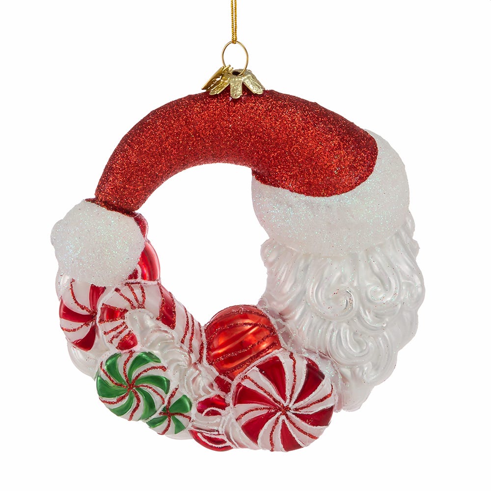 Kurt Adler 7-Inch Bellisimo Santa Candy Wreath Ornament