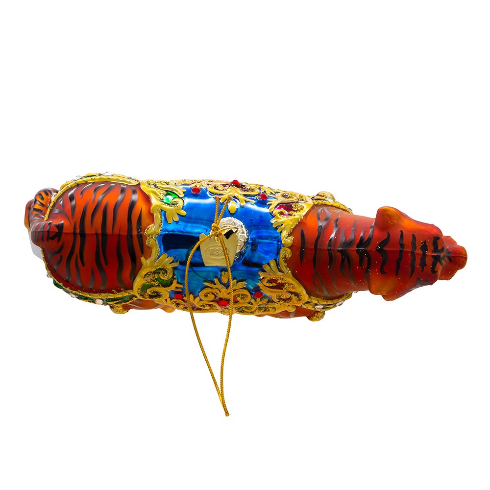 Kurt Adler 6.5-Inch Bellissimo Glass Tiger Ornament