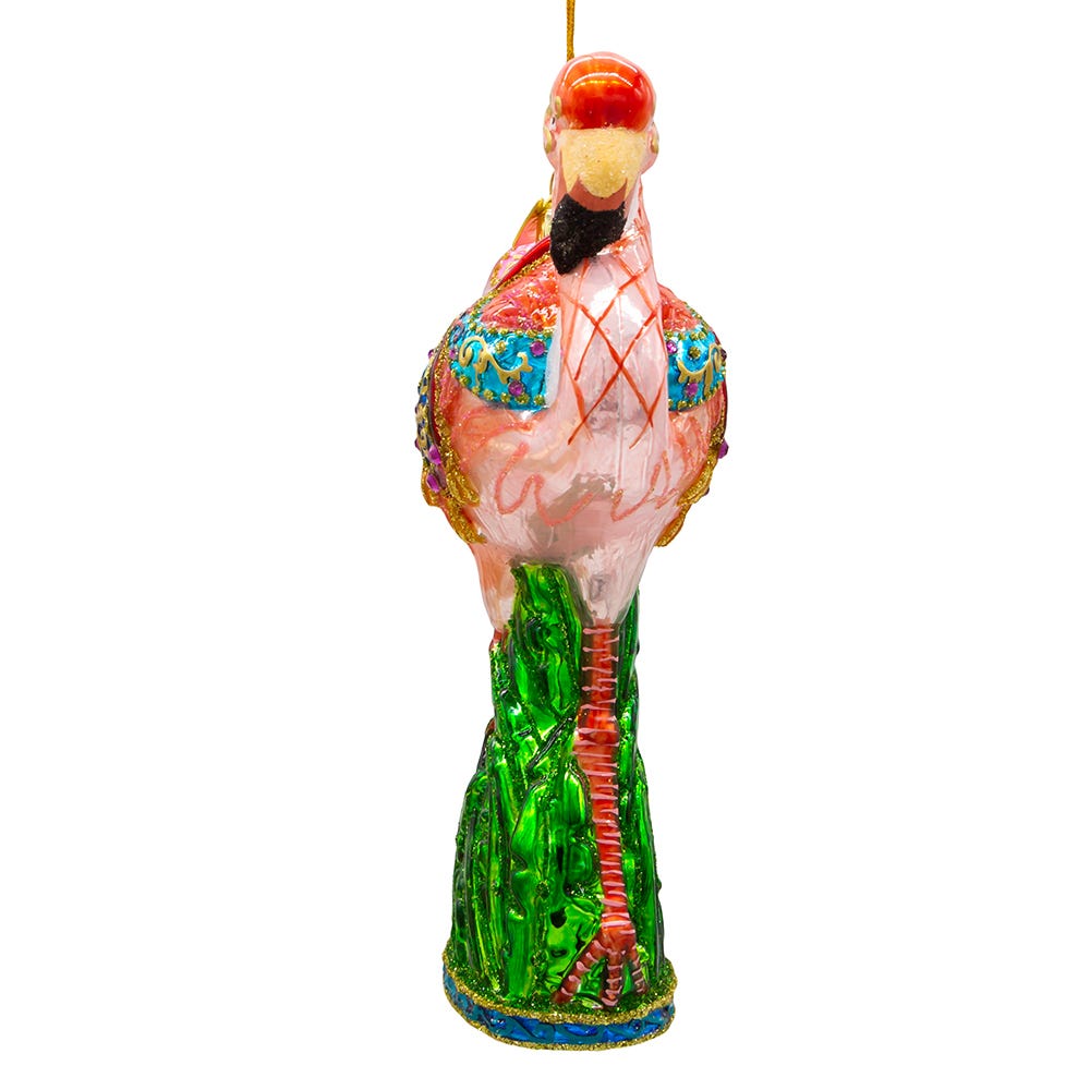 Kurt Adler 7-Inch Bellissimo Glass Flamingo Ornament
