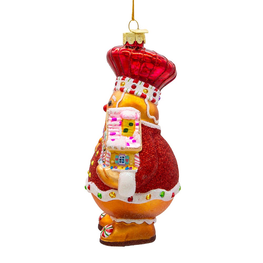 Kurt Adler 6-Inch Bellissimo Glass Gingerbread Ornament
