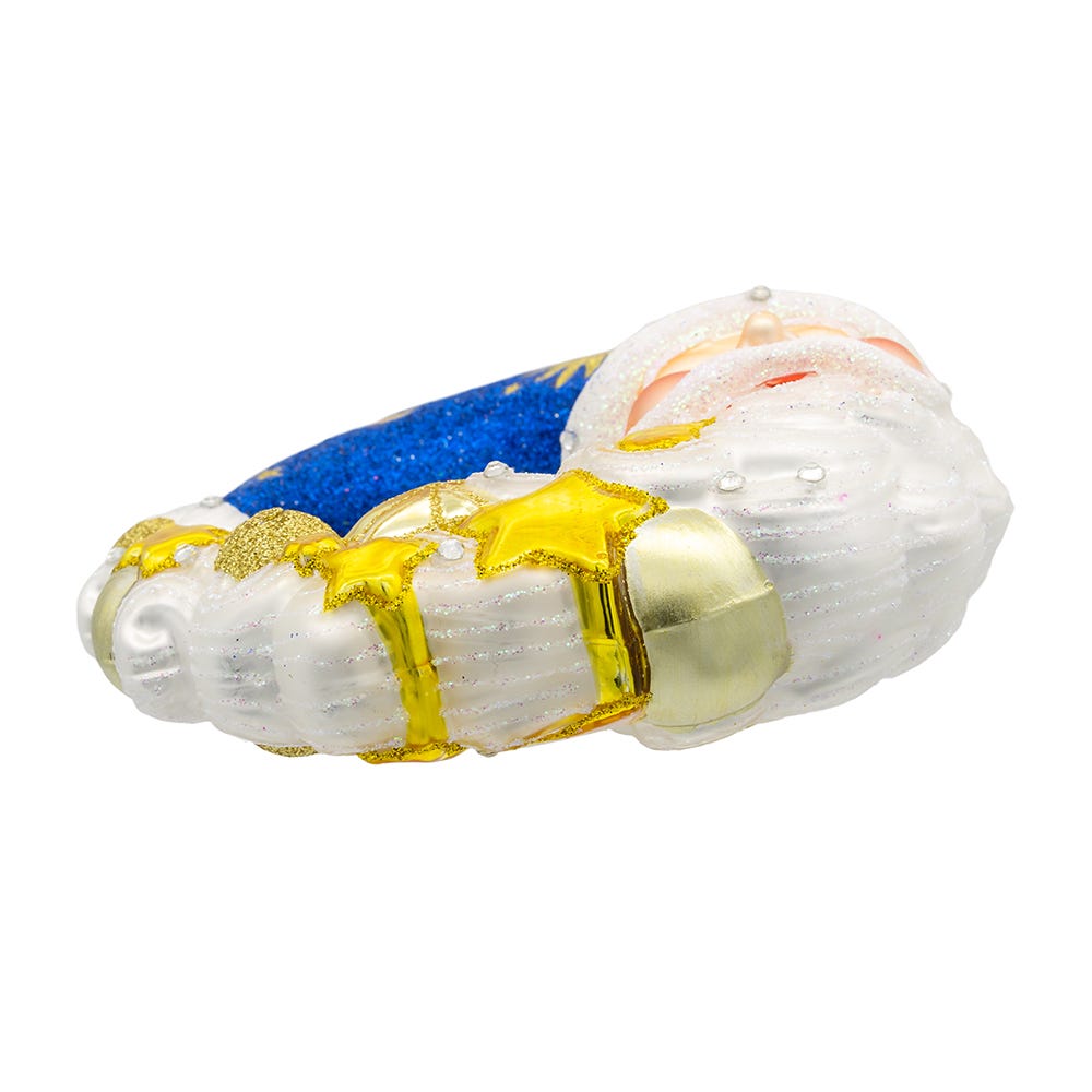 Kurt Adler 5-Inch Bellissimo Glass Moon Santa Ornament