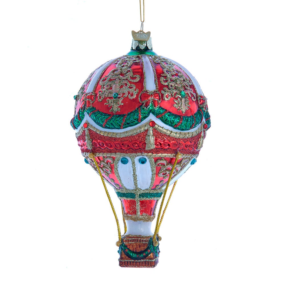 Kurt Adler 6-Inch  Bellissimo Glass Hot Air Balloon Ornament