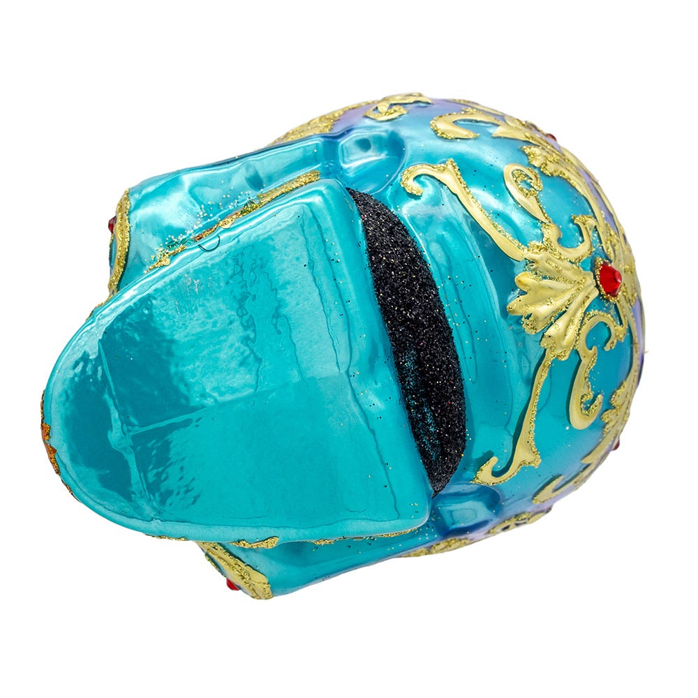 Kurt Adler 4.75-Inch Bellissimo Glass Sugar Skull Ornament