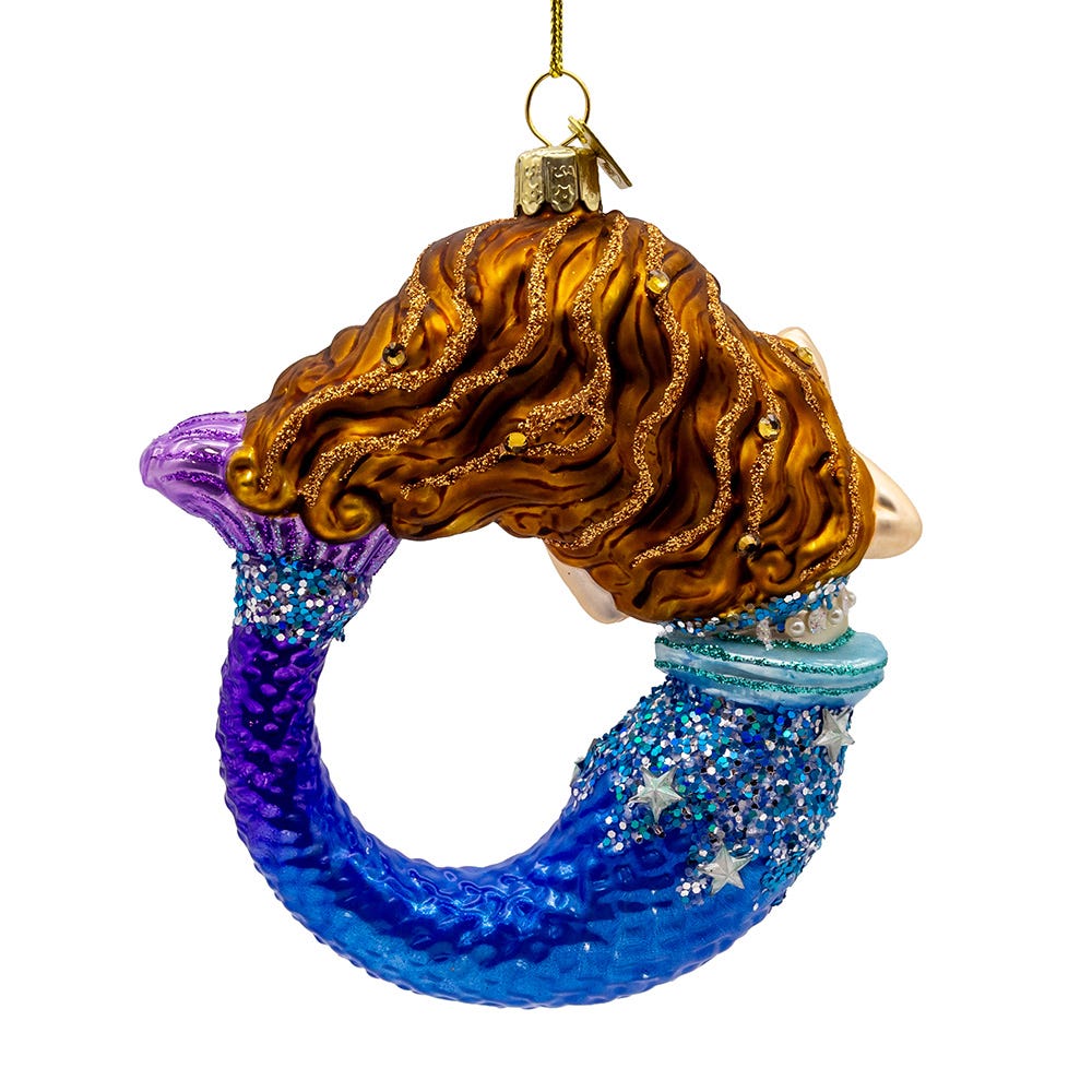Kurt Adler 4.5-Inch Bellissimo Glass Mermaid Ornament