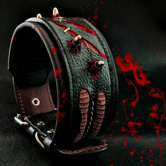 Bestia Dog Gear Genuine Leather Dog Collar 