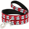 Dog Leash - Stormtrooper Santa Claus Face Red