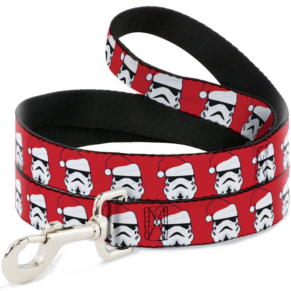 Dog Leash - Stormtrooper Santa Claus Face Red