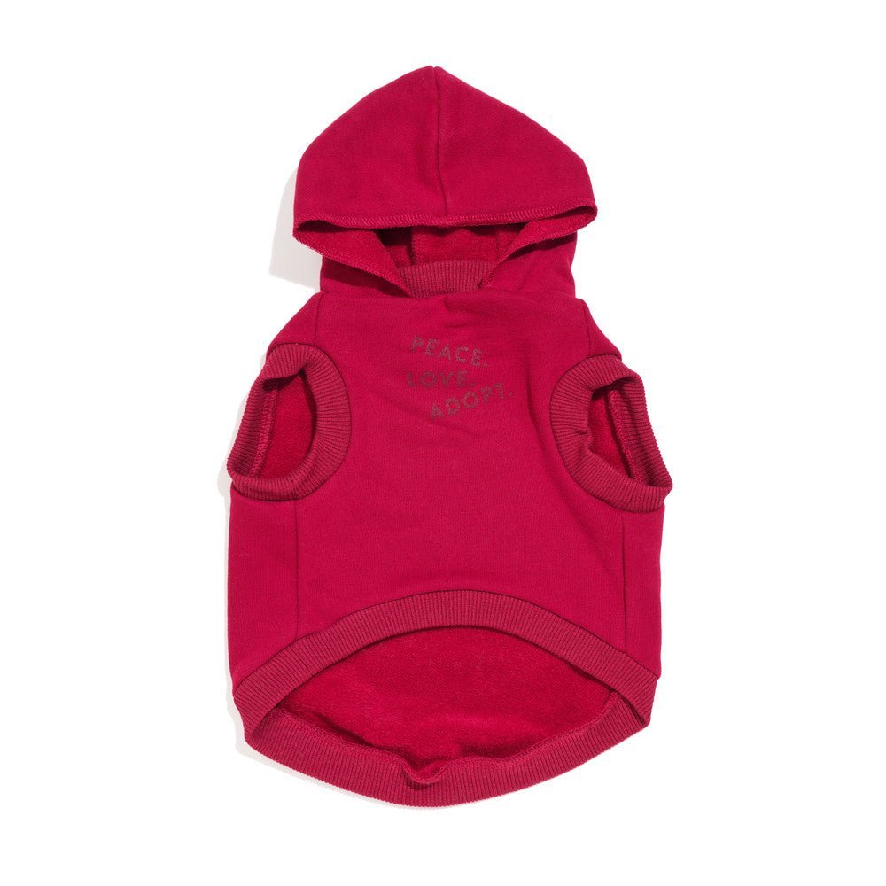 Big Full Heart Animal Hoodie, Tomato + Burgundy