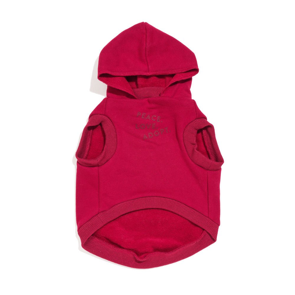 Big Full Heart Animal Hoodie, Tomato + Burgundy