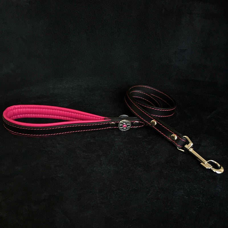 Bestia Bijou Leather Pink Dog Leash