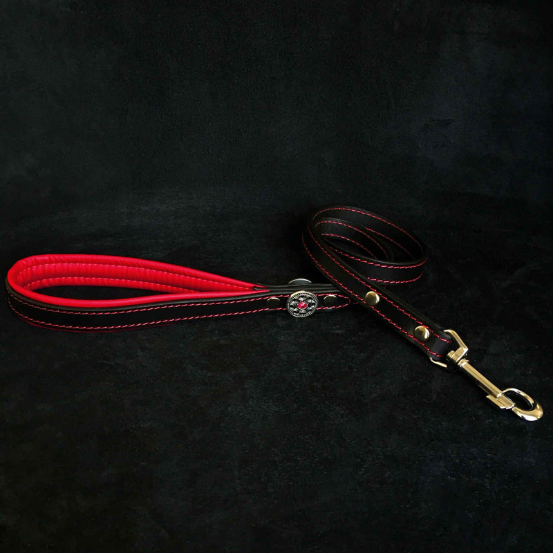 Bestia Bijou Leather Red Dog Leash