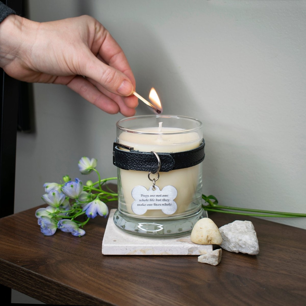 Black Belt with Dogs Life Tag Jar Candle