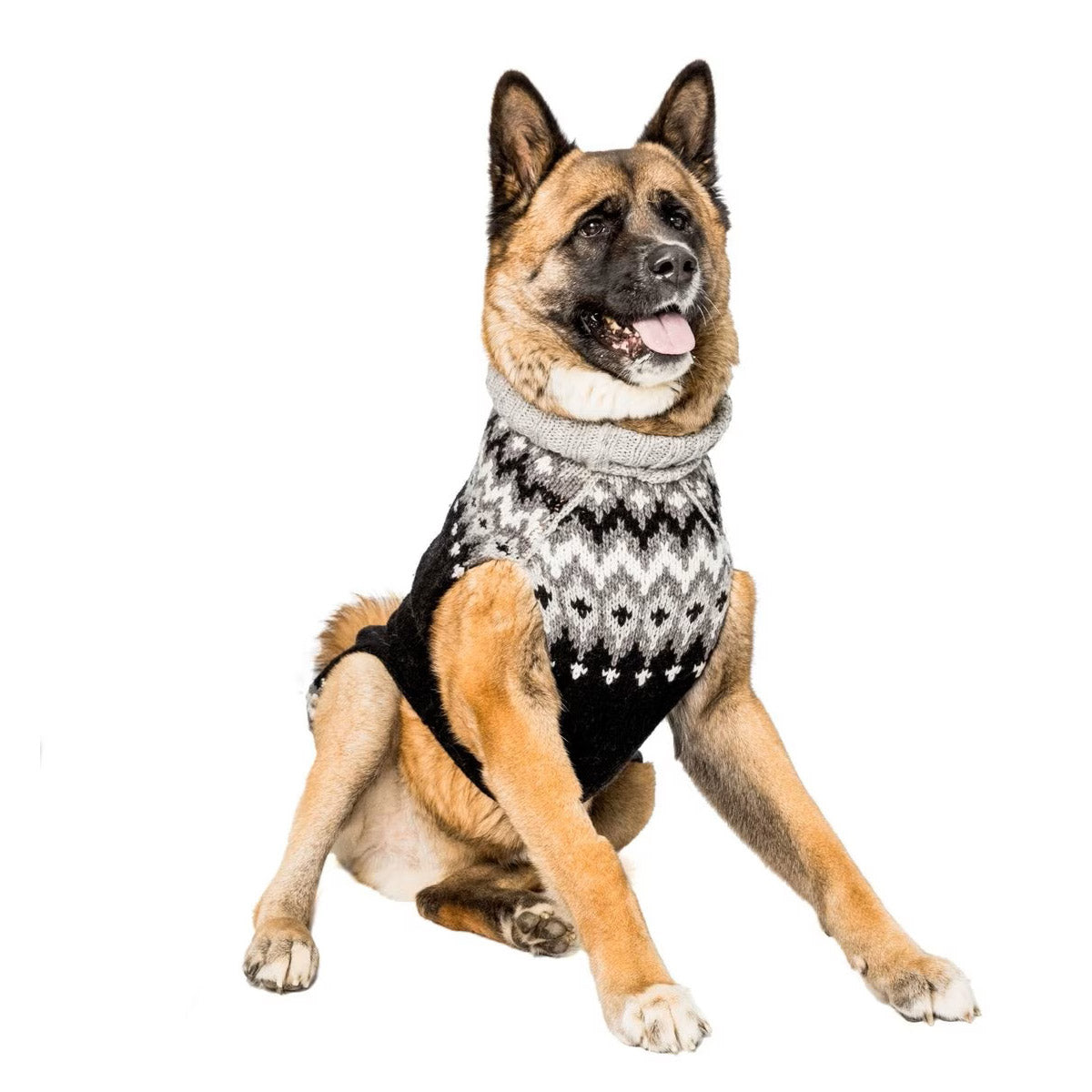 Chilly Dog Black Ski Wool Dog Sweater