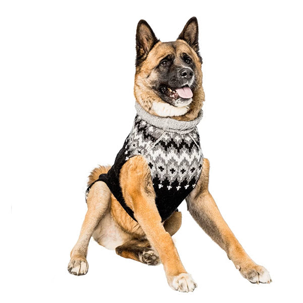 Chilly Dog Black Ski Wool Dog Sweater