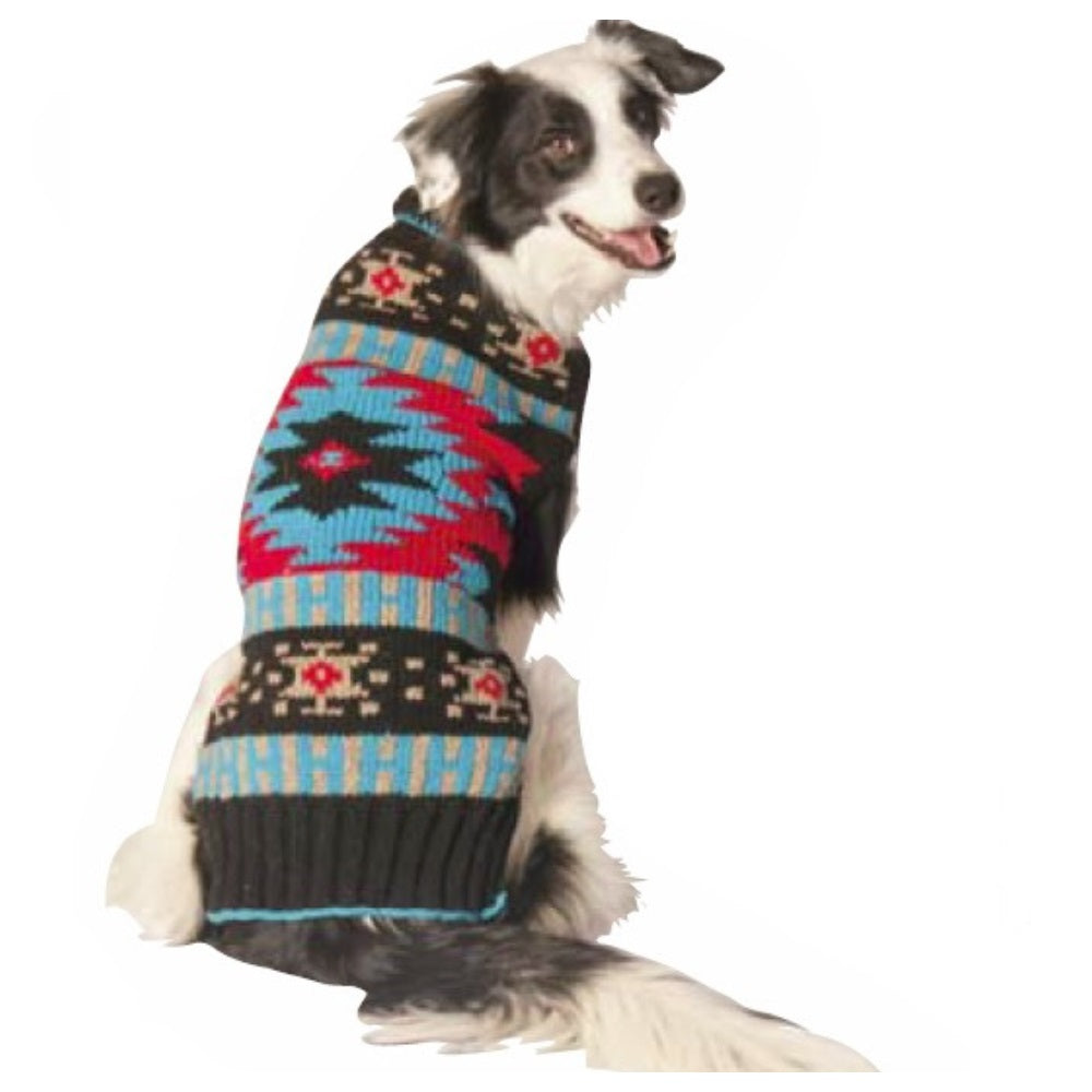 Chilly Dog Black Southwest Wool Dog Sweater