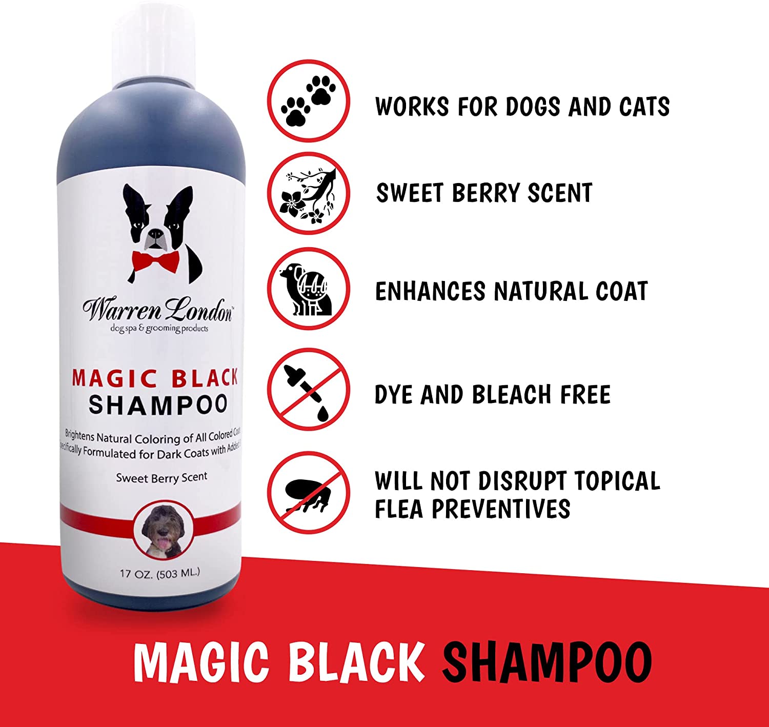 Magic Black Brightening Dog Shampoo - Professional Size