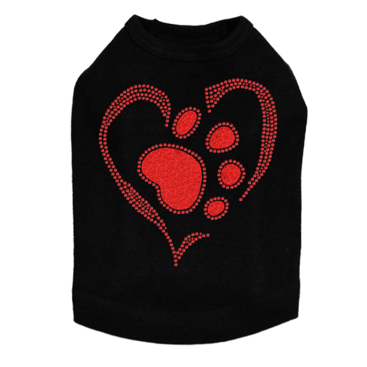 Red Paw Heart - Dog Tank