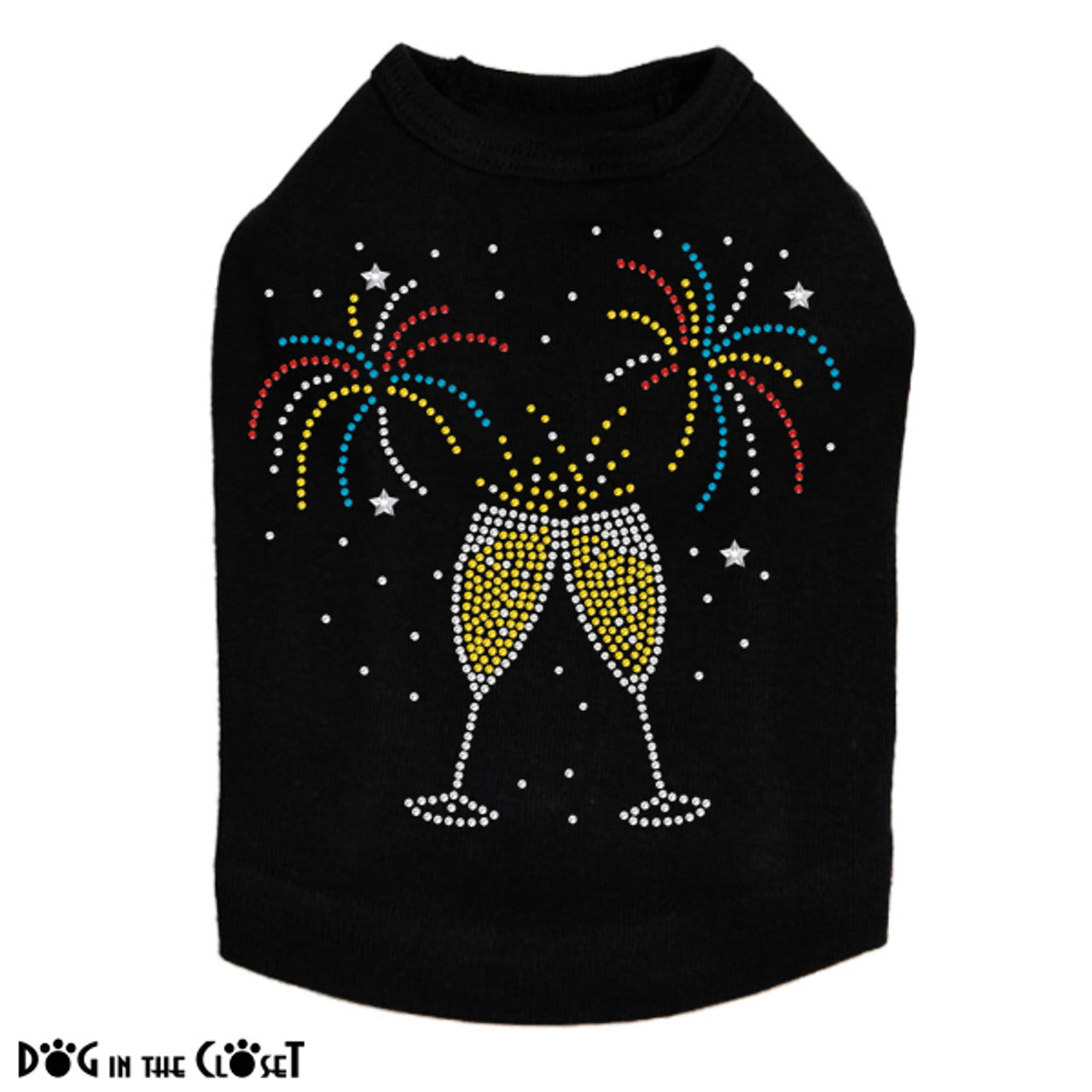 Happy New Year Drink & Fireworks - Dog Tank