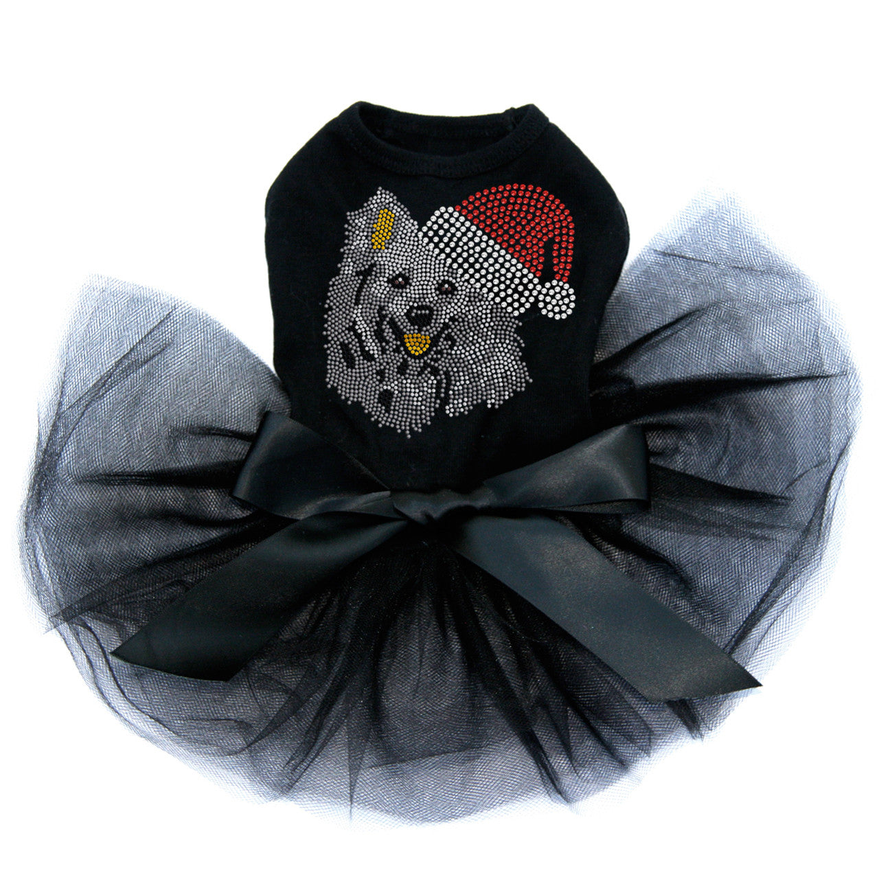 American Eskimo with Santa Hat - Custom Tutu