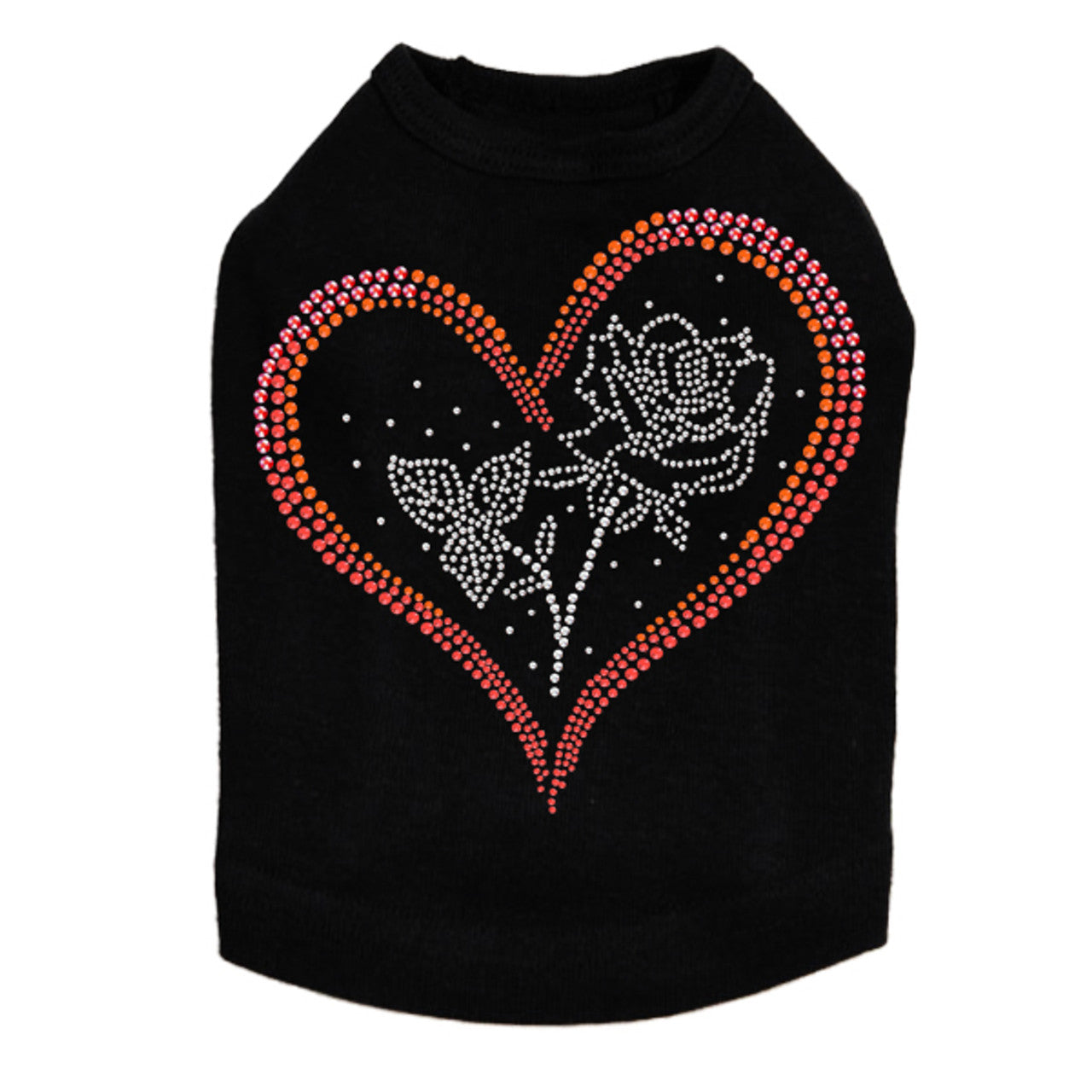 Heart with Rose - Dog Tank