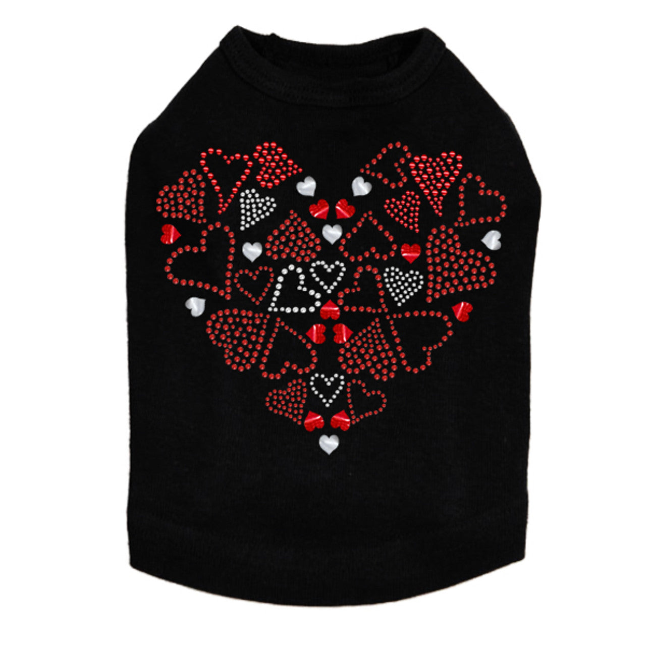 Red Heart with Hearts - Dog Tank
