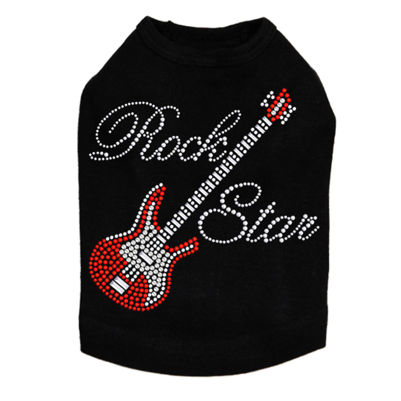 Guitar Red (Austrian crystal) & Rock Star - Dog Tank