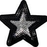 Sequin Star (Black & Silver) - Patch