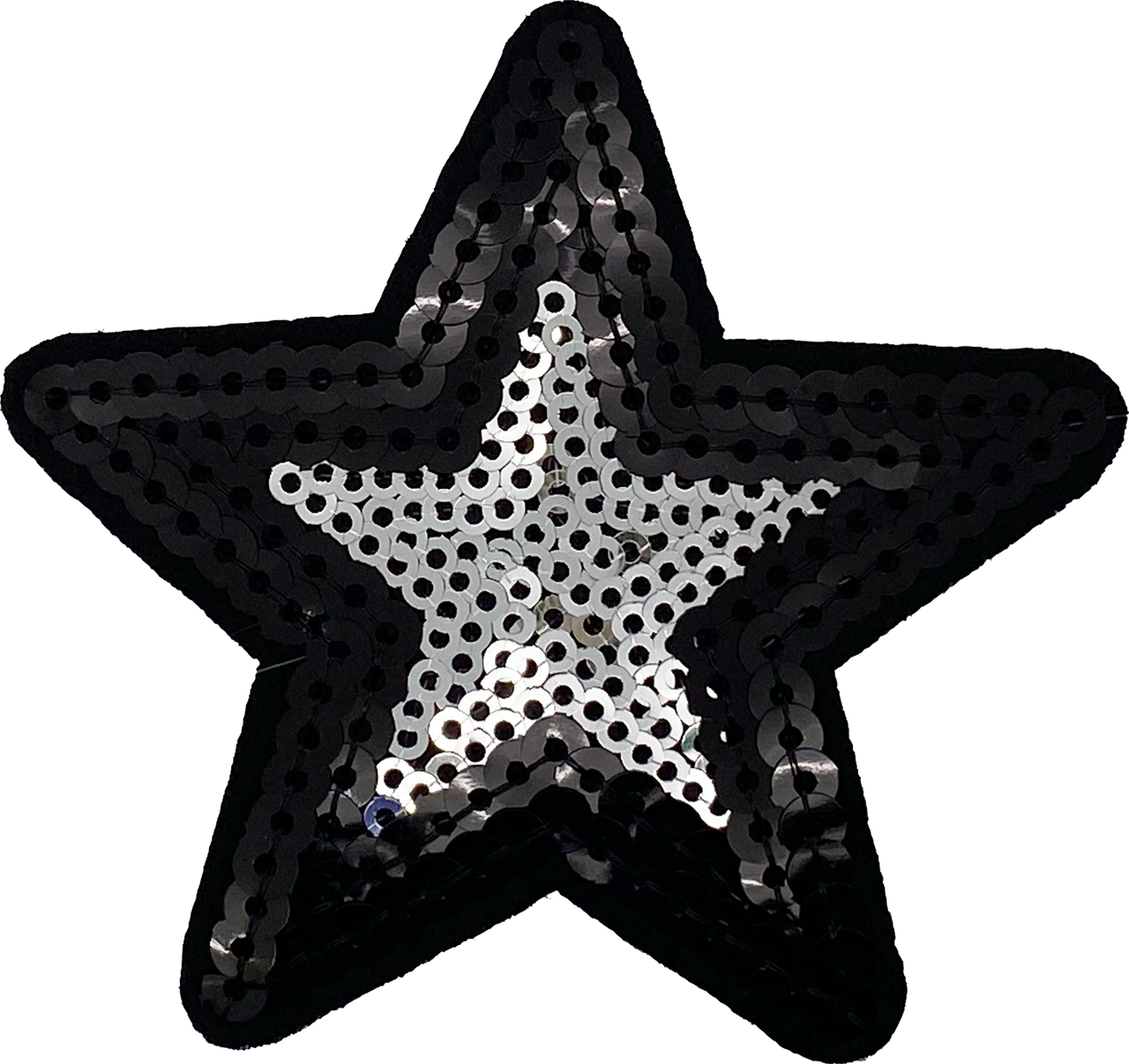 Sequin Star (Black & Silver) - Patch