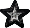 Sequin Star (Black & Silver) - Patch