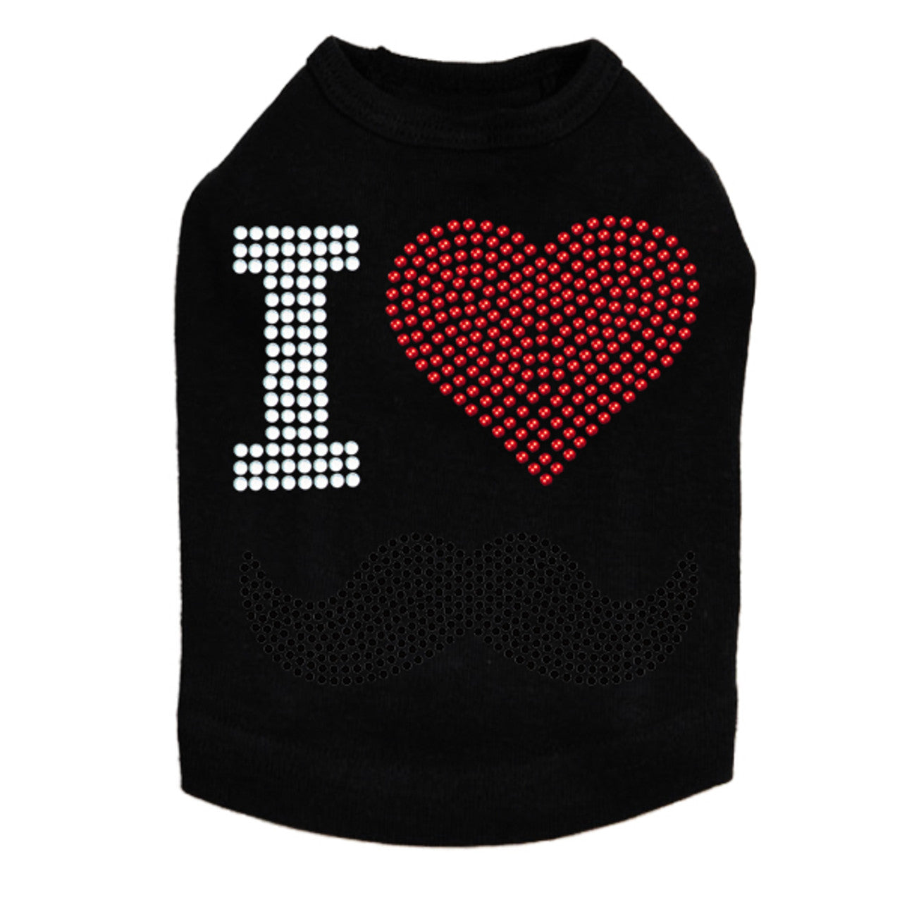 I Love Mustache - Dog Tank