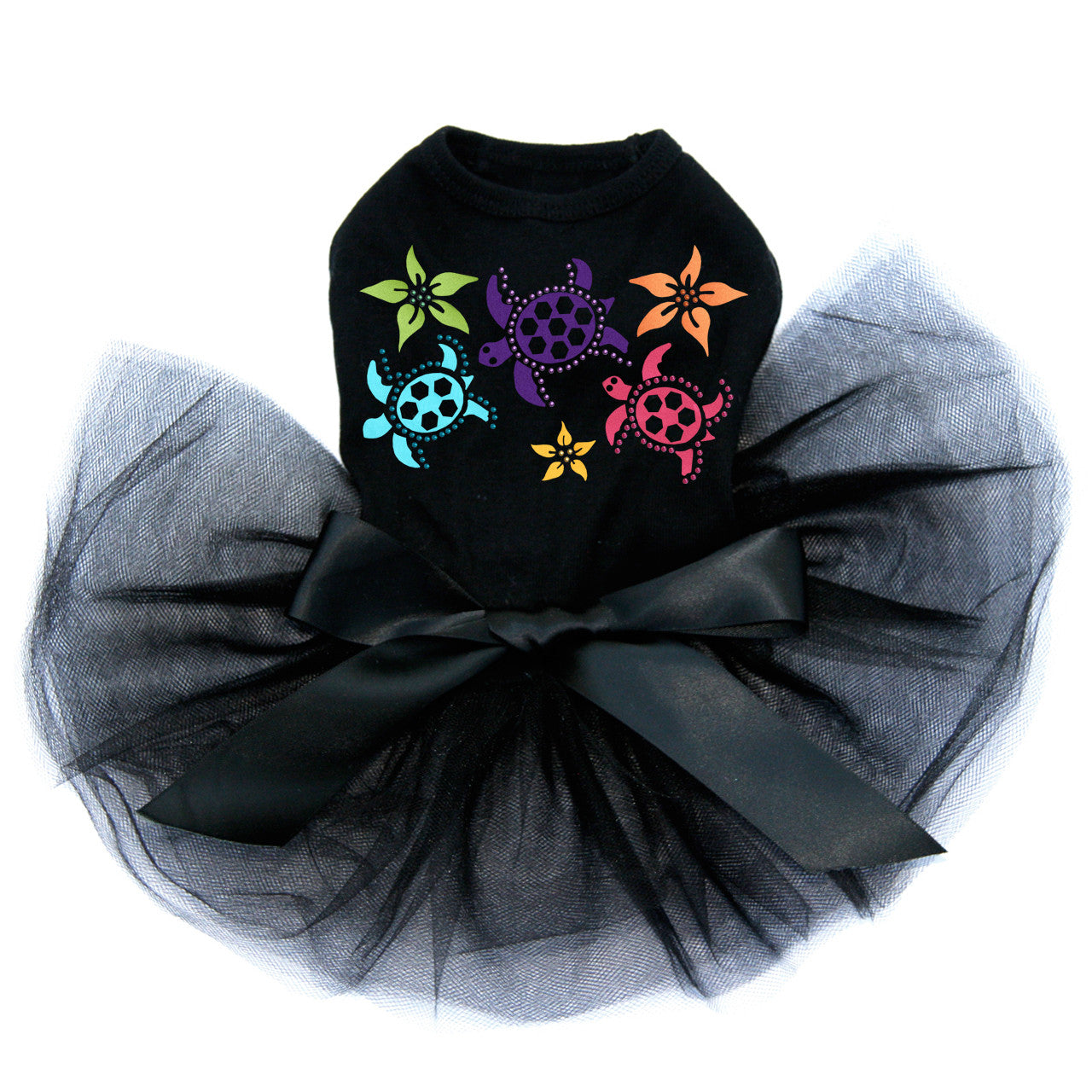 Satin Sea Turtles with Flowers - Custom Tutu