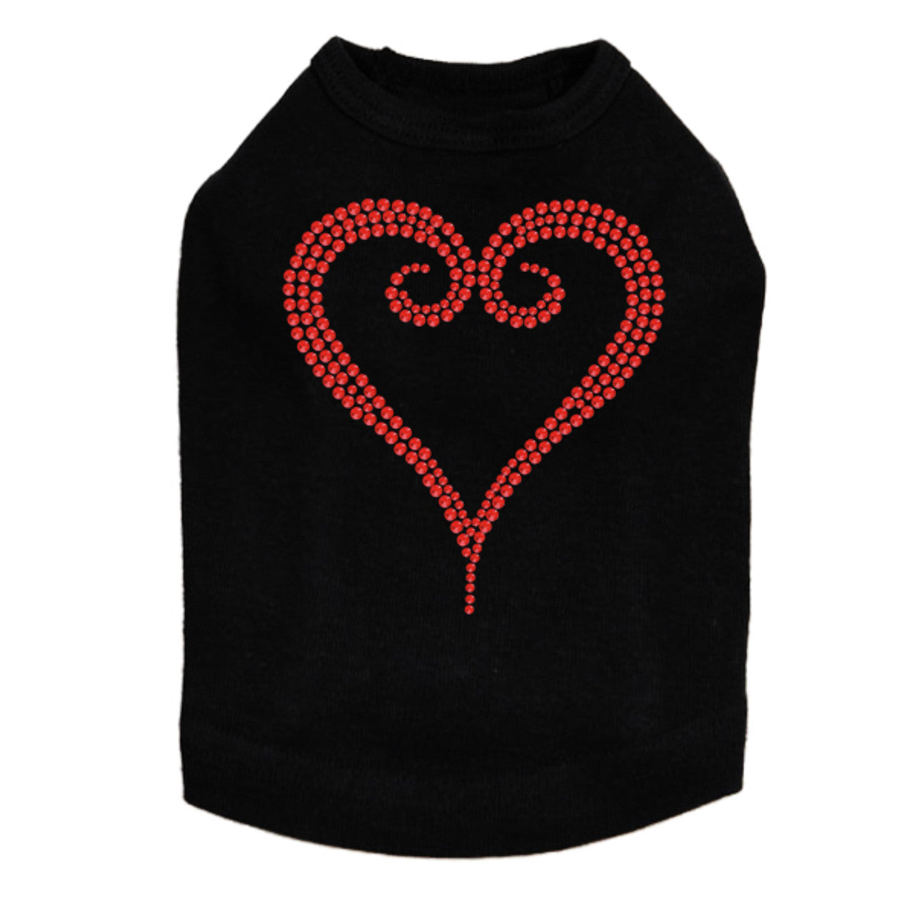 Red Rhinestone Heart - Dog Tank
