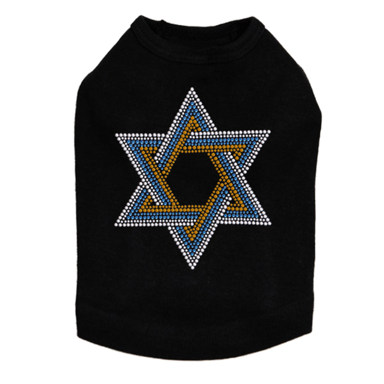 Star of David - Large (Blue, Silver, & Gold) - Dog Tank