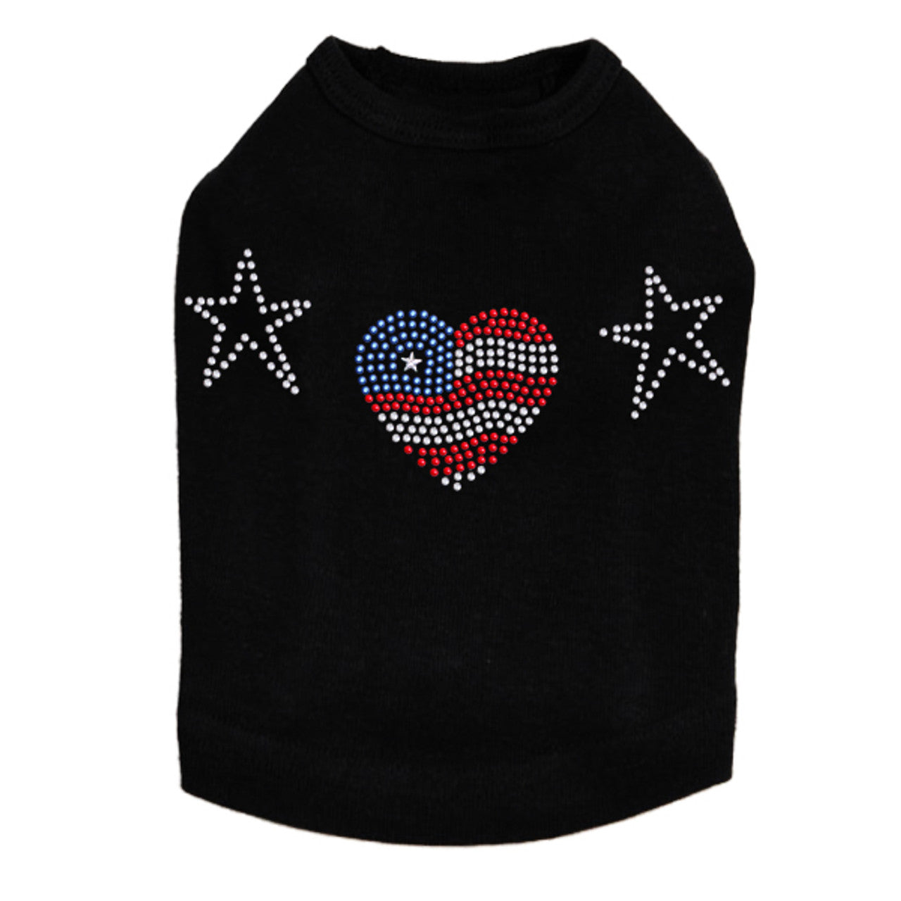 Patriotic Heart with Stars - Dog Tank