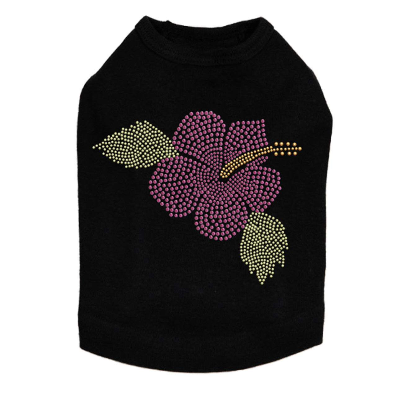 Large Pink Hibiscus - Dog Tank