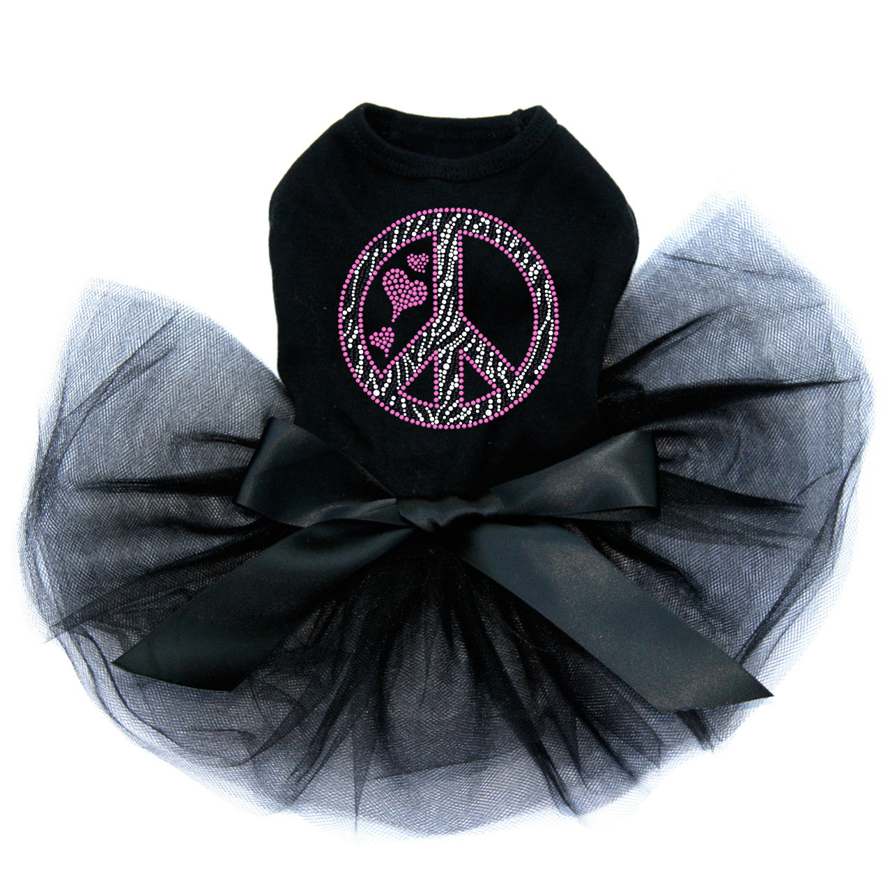 Peace Sign (Pink & Zebra Print) - Custom Tutu