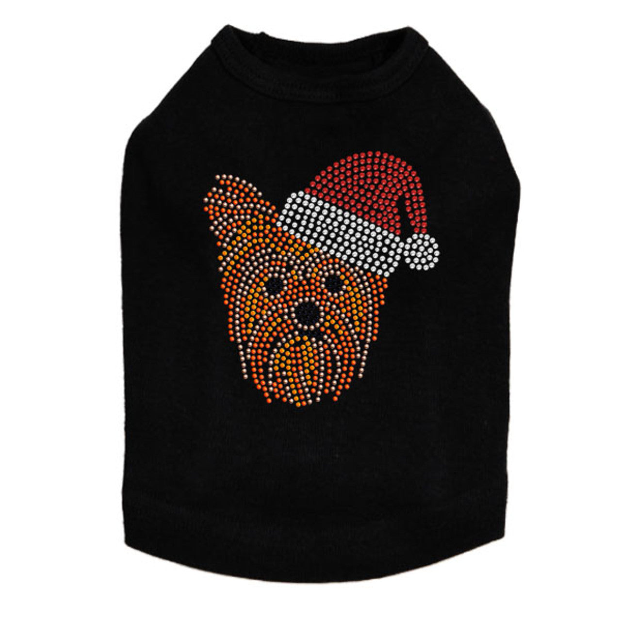 Yorkie Face 2 with Santa Hat - Dog Tank