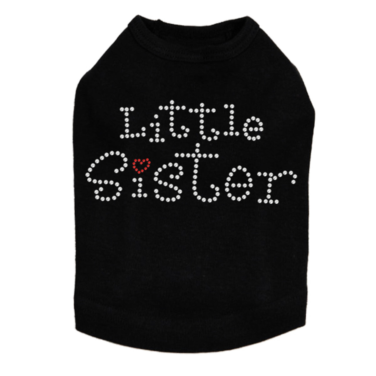 Little Sister with Red Heart - Dog Tank