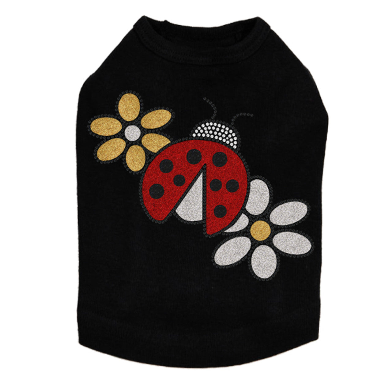 Glitter Ladybug & Daisies - Dog Tank