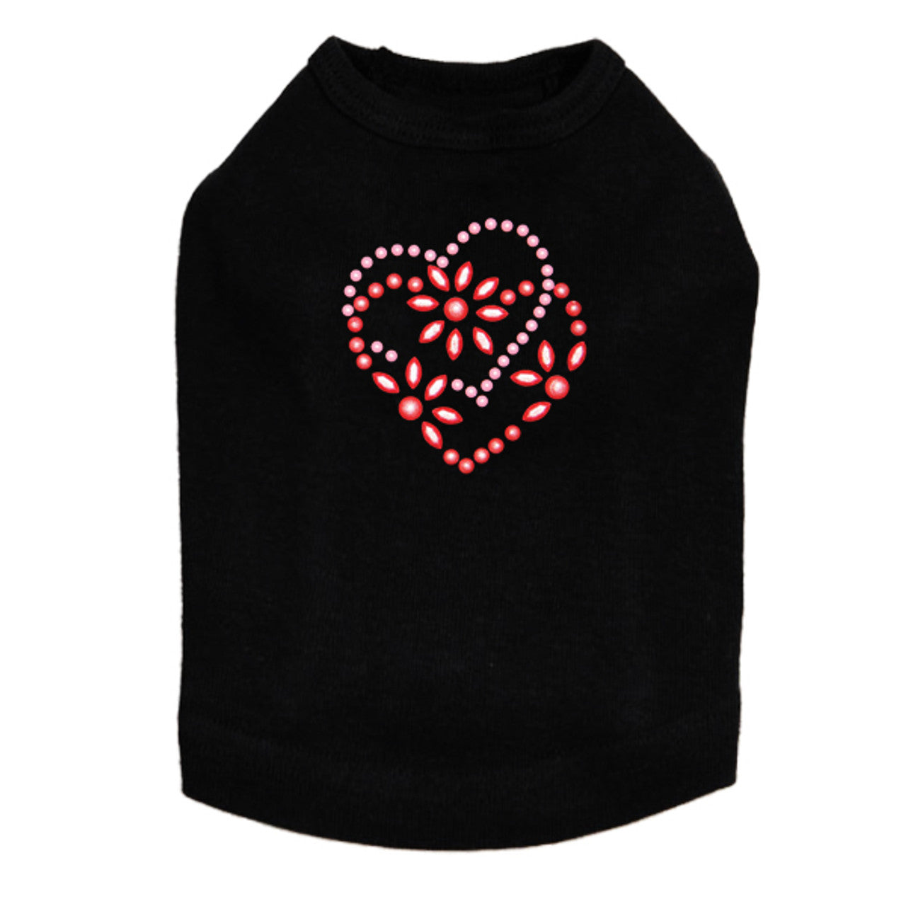 Pink & Red Flower Heart - Dog Tank