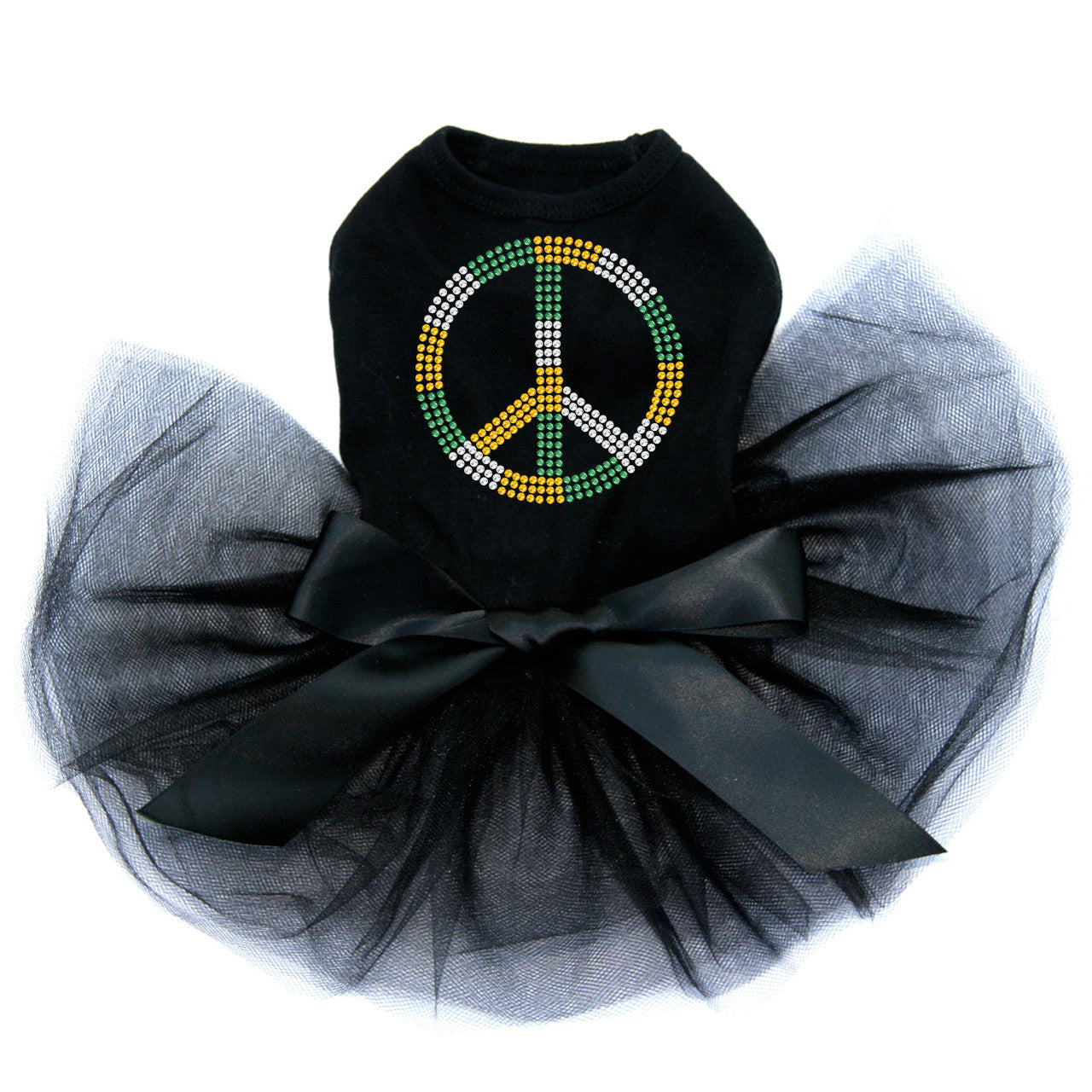 Peace Sign (Green, Gold, & Clear) - Custom Tutu